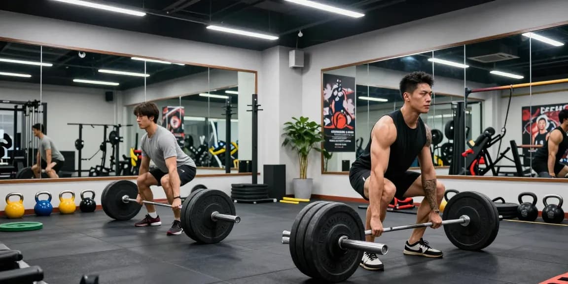 Steroide Boutique bodybuilders training in modern fitness studio showcasing strength and intensity