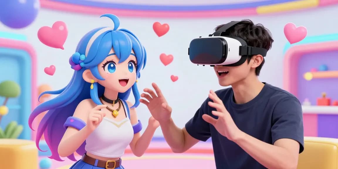 Exciting interaction in an ai hentai chat setting with vibrant anime characters and an engaged user.