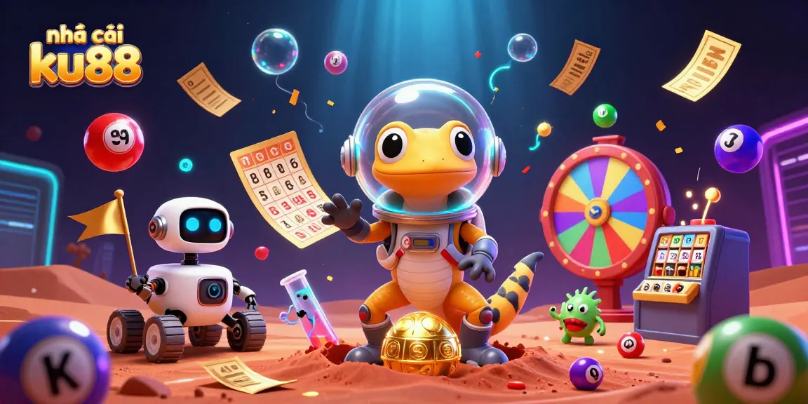 Engage with nhà cái ku88 as a Martian gecko finds a hidden casino in a vibrant 3D digital scene.