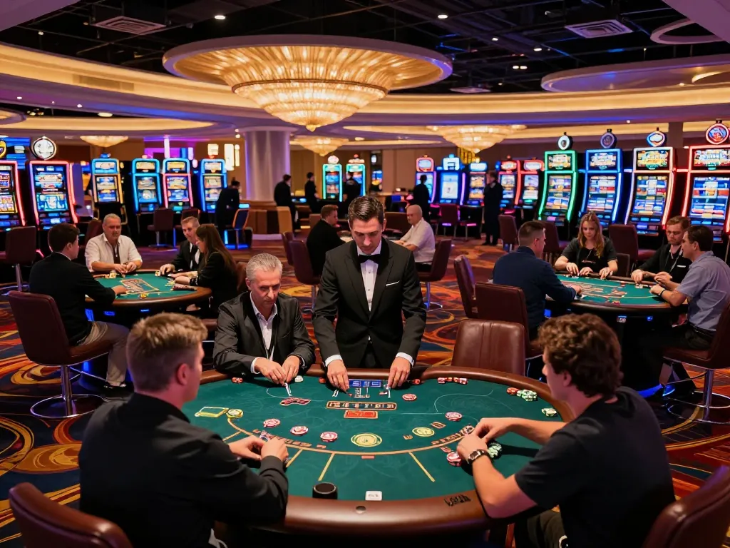 Engaged players at Nhà cái Five88 poker tables showcasing excitement and professional gameplay.