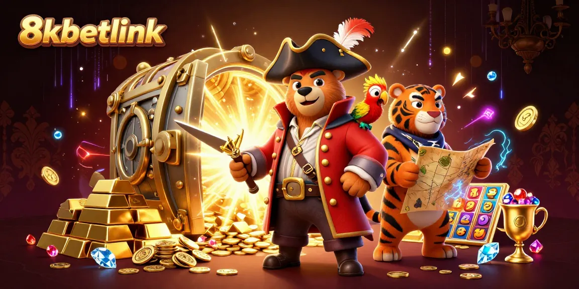 Engage with dazzling gold treasures in the exciting 8xbetlink casino adventures featuring vibrant characters.