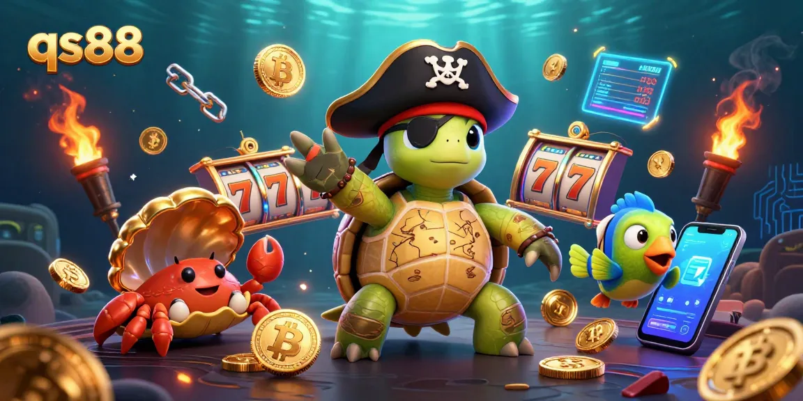 Engage with qs88 for thrilling online slot adventures featuring a pirate turtle and crypto treasures.