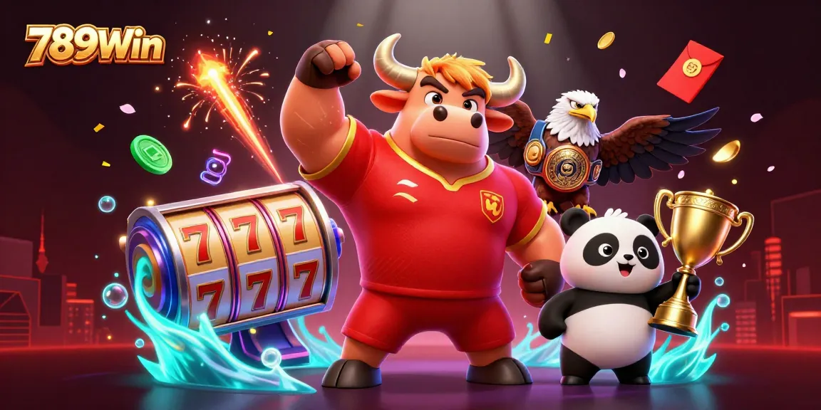Experience the thrill of winning at 789Win, featuring vibrant gaming elements and characters celebrating together.