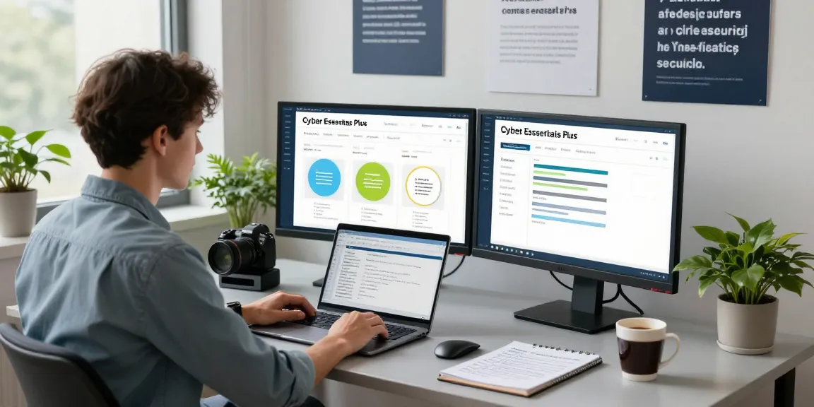 Understanding cyber essentials vs cyber essentials plus in a modern cybersecurity workspace.