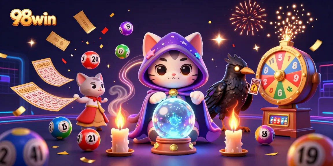 Experience the thrill of winning at 98win with our vibrant, engaging casino scene featuring mystic characters.