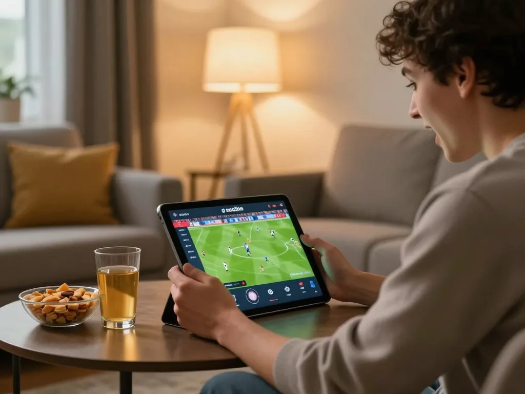 Engage with Trực tiếp bóng đá socolive while streaming exciting soccer matches on a cozy tablet setup.