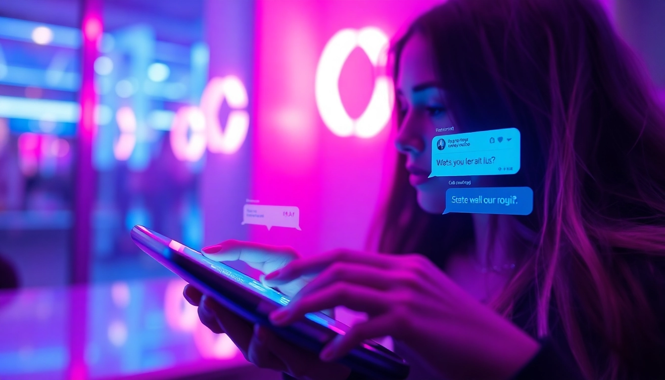 Engaging digital interface for sex AI chat showcasing a user interacting with a chatbot.