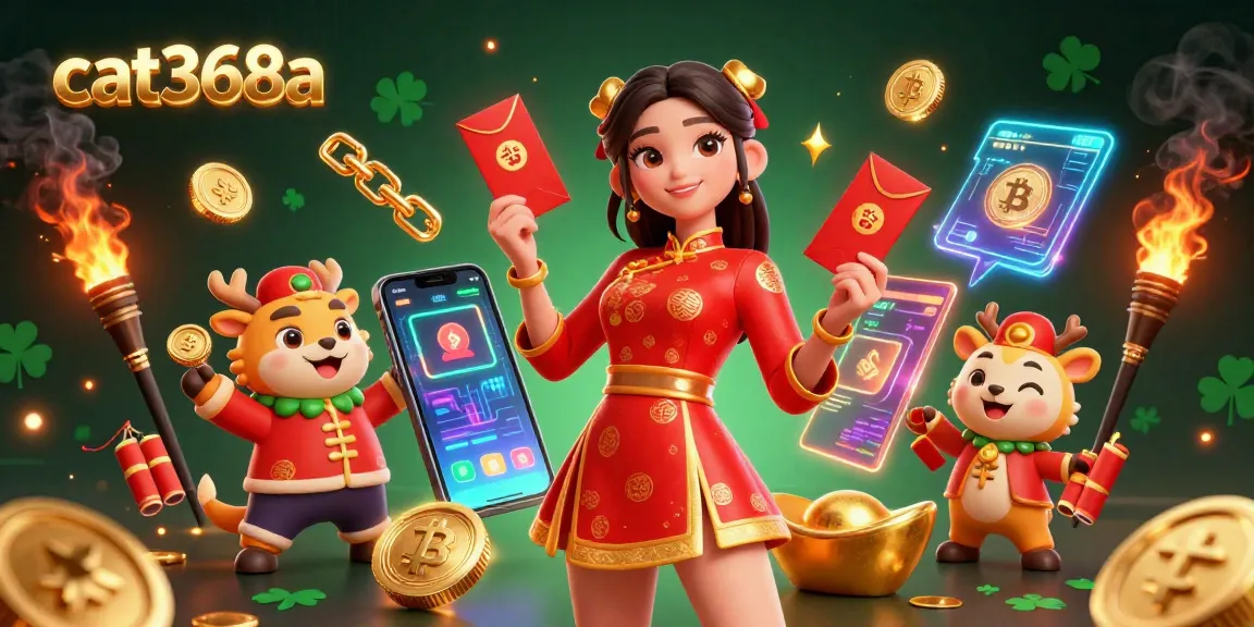 Boost your winnings with cat368a, a vibrant casino scene showcasing exciting gaming elements and festive celebration.