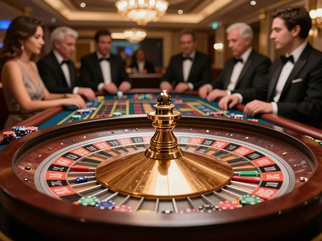 tr88 players experiencing the thrill of roulette in an upscale casino environment