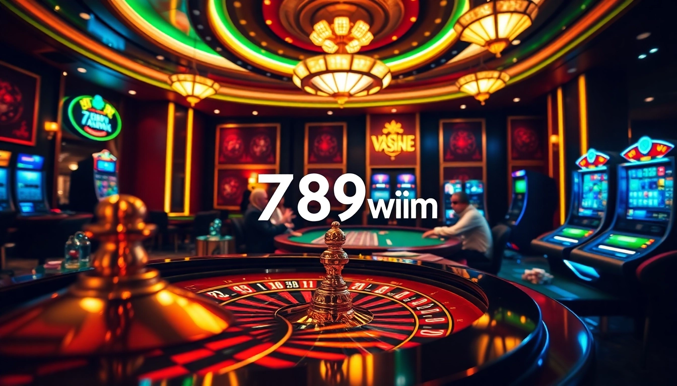 Experience the thrill of 789 win at a luxurious casino with vibrant games and engaging players.
