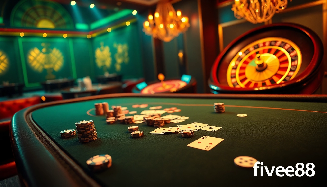 Experience thrilling action at five 88 Casino, where players engage in exciting games of chance.