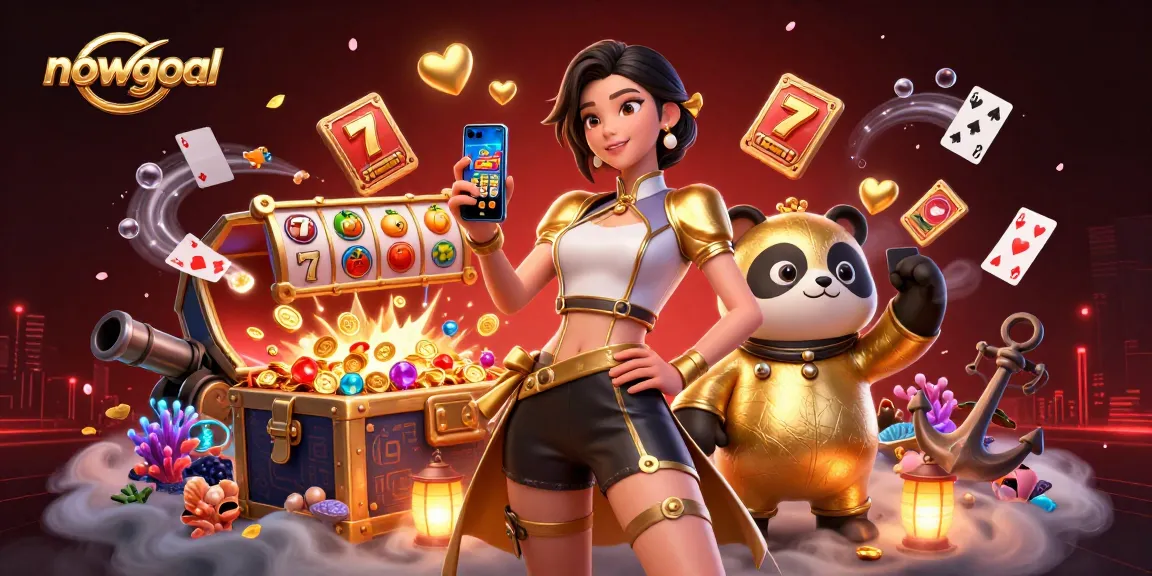 Place your bets with nowgoal while enjoying this vibrant casino-themed illustration.