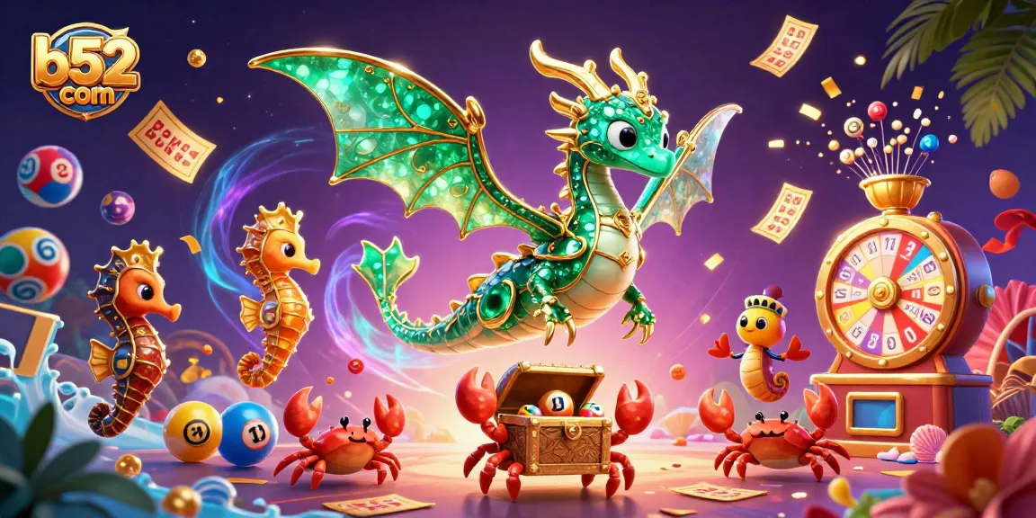 Engage with the b52 com lottery scene featuring vibrant graphics and golden rewards.