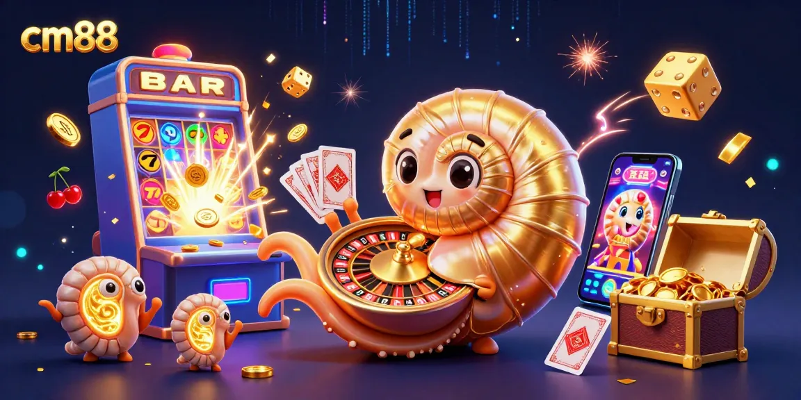Exciting cm88 gaming experience with a dynamic jackpot and vibrant casino illustration.